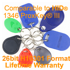 Proximity Keyfob - 26bit H10301 - Compare to HID 1346 ProxKey III  HID proximity keyfob